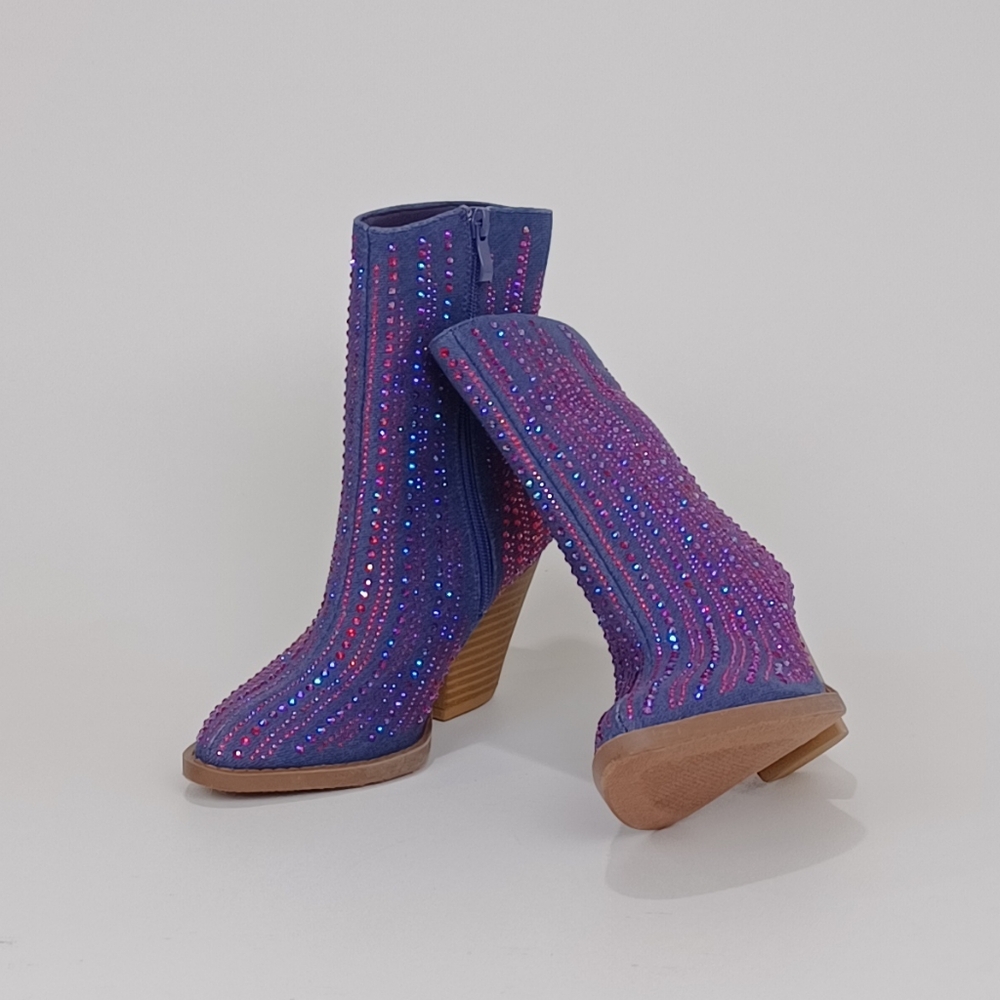Purple and Blue Rhinestone Boots!